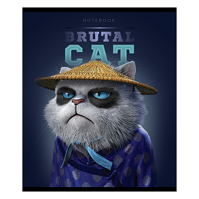 Тетрадь 48л А5 клетка S "Брутальные коты" Премиум 