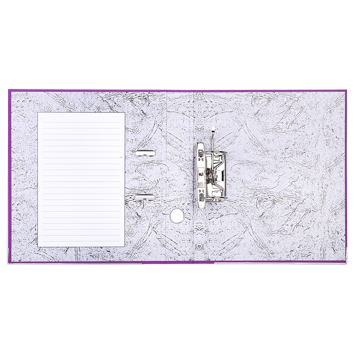 Фото к товару Папка с арочным механизмом A4 50 мм PP разобранная, металлическая окантовка, фиолетовая Папка с арочным механизмом A4 50 мм PP разобранная, металлическая окантовка, фиолетовая