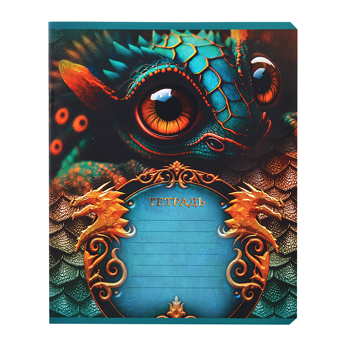 Тетрадь 12л. клетка, А5 "Дракоша" скрепка