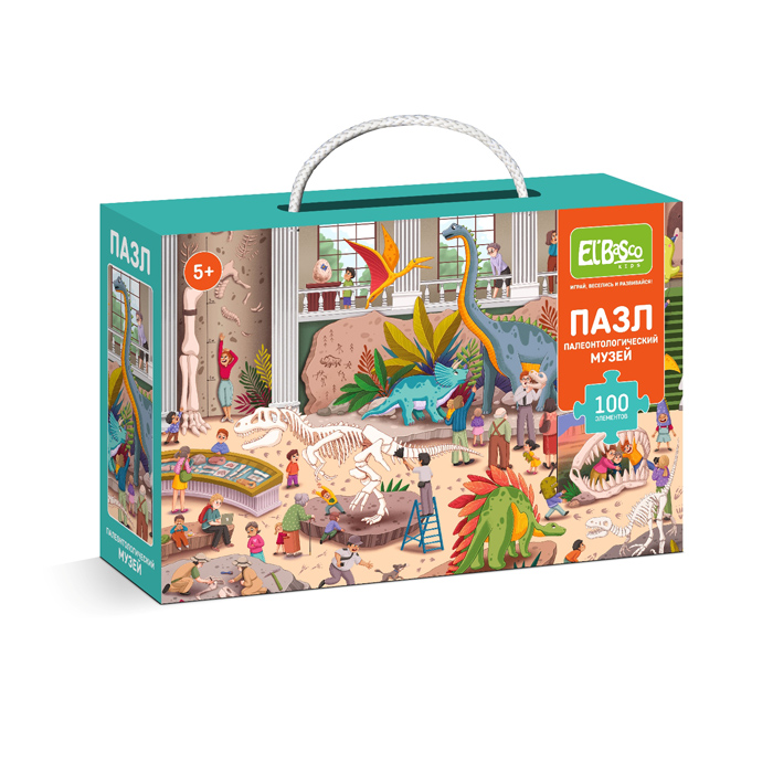 Пазл 100 "Ночь в музее. Палеонтологический музей" 