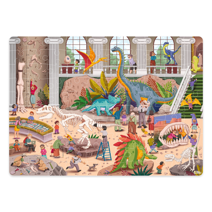 Пазл 100 "Ночь в музее. Палеонтологический музей" 