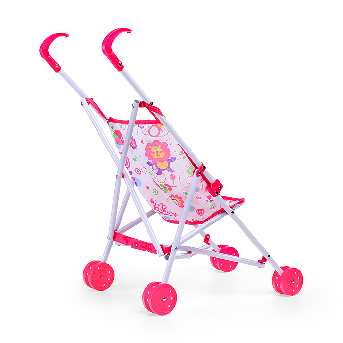 Фото к товару Коляска для кукол 968-6 трость, прогулочная, цвет розовый Коляска для кукол 968-6 трость, прогулочная, цвет розовый