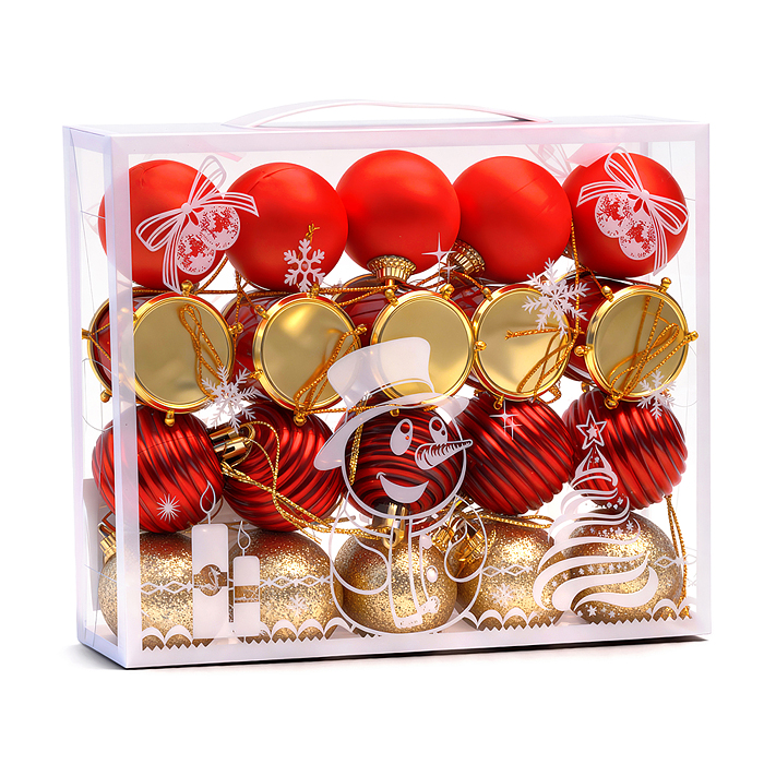 Набор новогодних украшений S2527 "Новогодние огоньки" (20шт х 4см)