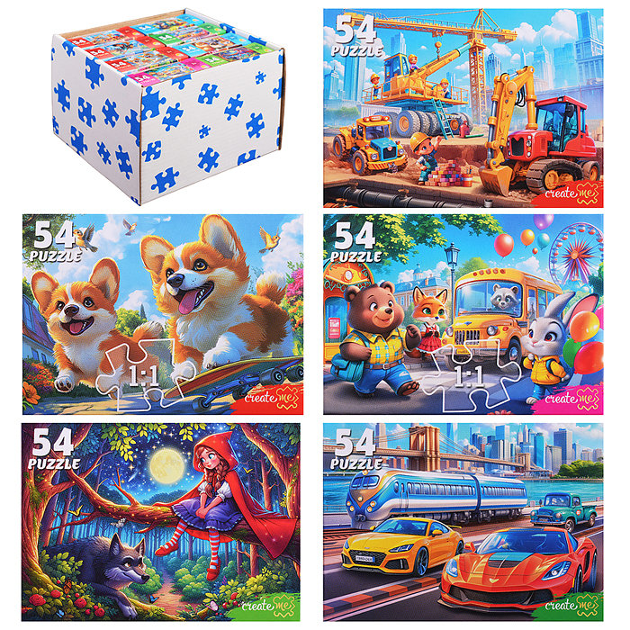 Пазлы 54 "Сказочные истории" (8 шт в шоубоксе)