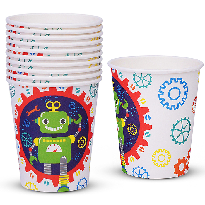 Набор посуды одноразовой 00-7489 "Робот" стаканы (10 шт)