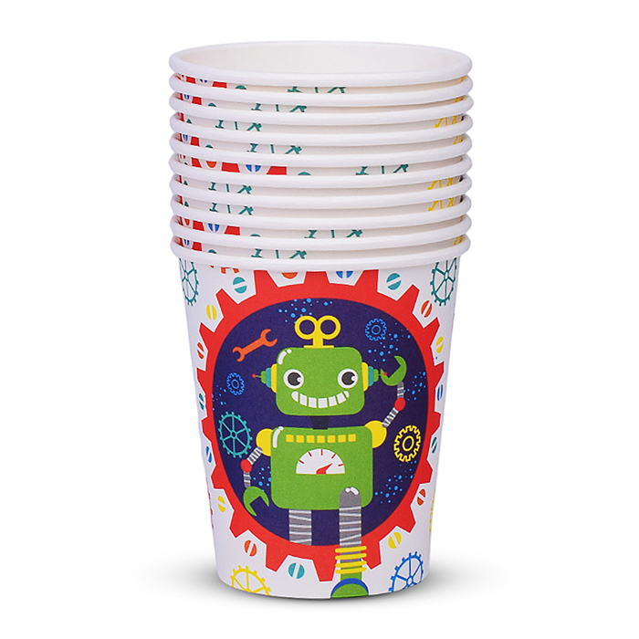 Набор посуды одноразовой 00-7489 "Робот" стаканы (10 шт)