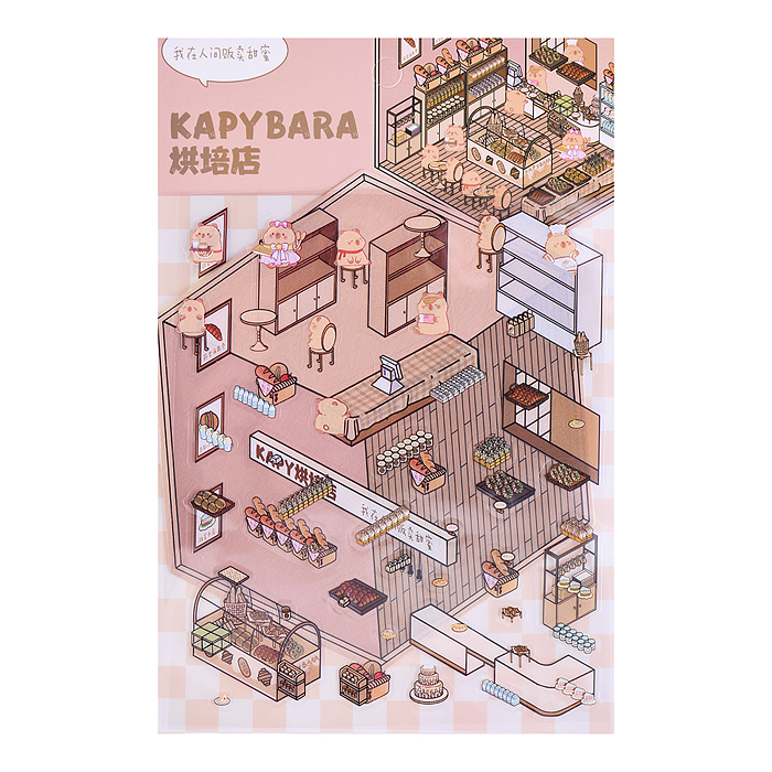 Фото к товару Набор наклеек 00-7393 "Кафе для капибар" Набор наклеек 00-7393 "Кафе для капибар"