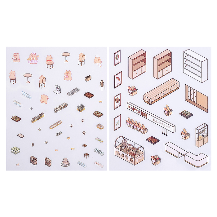 Фото к товару Набор наклеек 00-7393 "Кафе для капибар" Набор наклеек 00-7393 "Кафе для капибар"