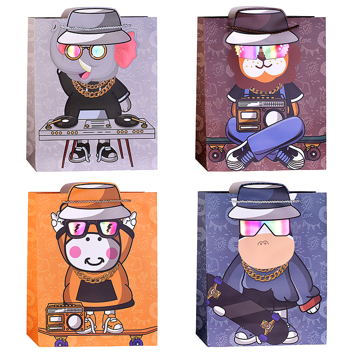 Пакет подарочный 00-7449 "Зверёк в очках" 26*32*10см Пакет подарочный 00-7449 "Зверёк в очках" 26*32*10см