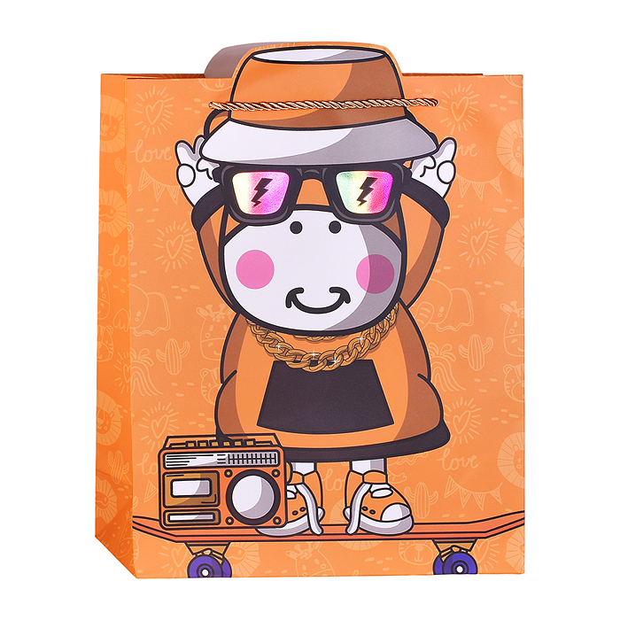 Пакет подарочный 00-7449 "Зверёк в очках" 26*32*10см