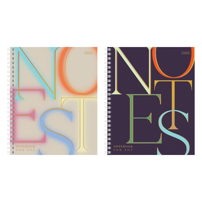 Тетрадь 96л. клетка "Notes" А5 на гребне перфорация на отрыв матовая ламинация 3D фольга 2 диз.