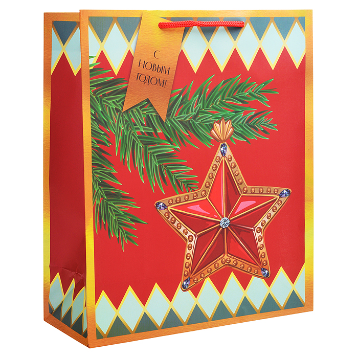 Бумажный пакет для сувенирной продукции с ламинацией, с шириной основания 26 cм Бумажный пакет для сувенирной продукции с ламинацией, с шириной основания 26 cм