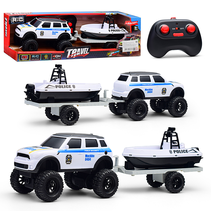 Машина LH-YY55 "Синий мини - полицейский буксир" р/у, 27 MHz, в коробке 