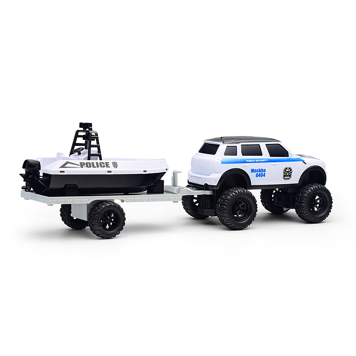 Машина LH-YY55 "Синий мини - полицейский буксир" р/у, 27 MHz, в коробке 