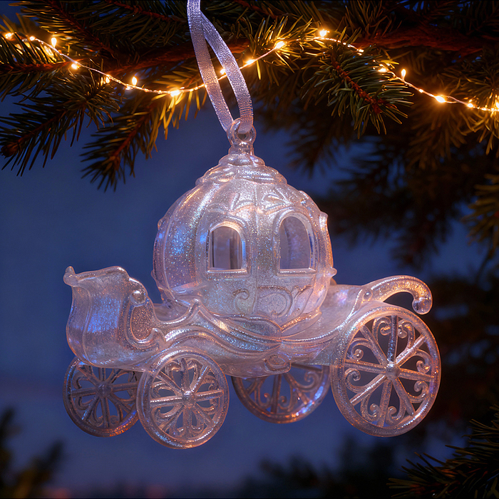 Новогоднее украшение S2688 "Карета сказочная" (11 см)