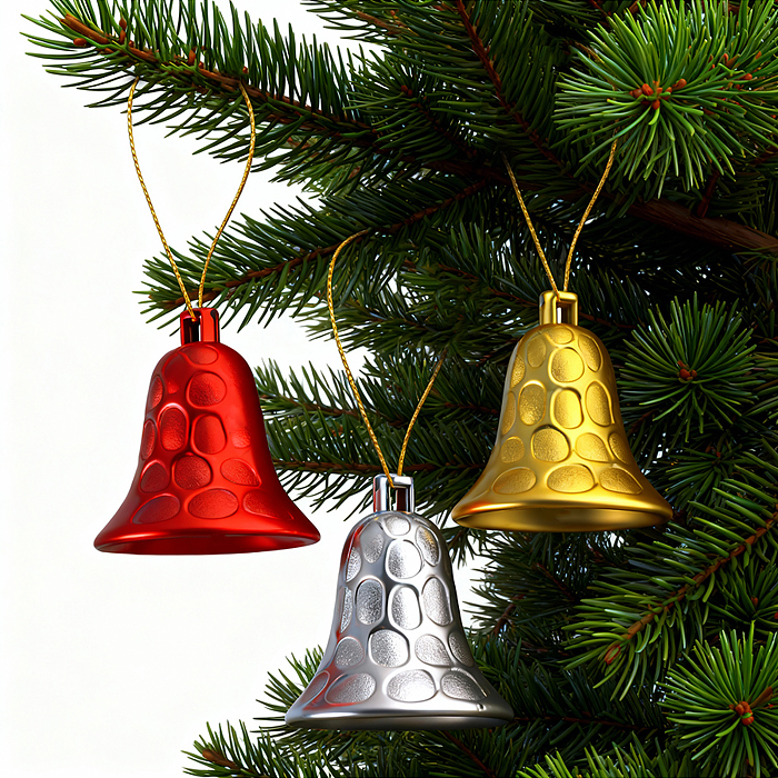 Новогоднее украшение S2656 "Колокольчики" (12шт х 4см)