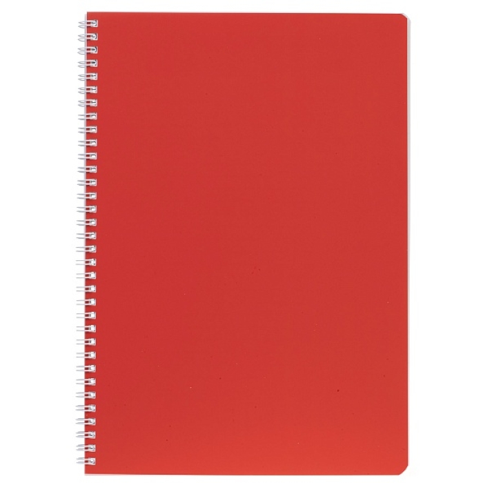 Тетрадь 96л. А4 клетка "Красный шелк" на гребне перфорация на отрыв, ламинация Soft-touch SoloMatt