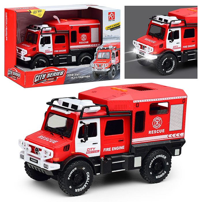 Машина RJ5521B "Пожарная служба" (свет, звук) в коробке Машина RJ5521B "Пожарная служба" (свет, звук) в коробке