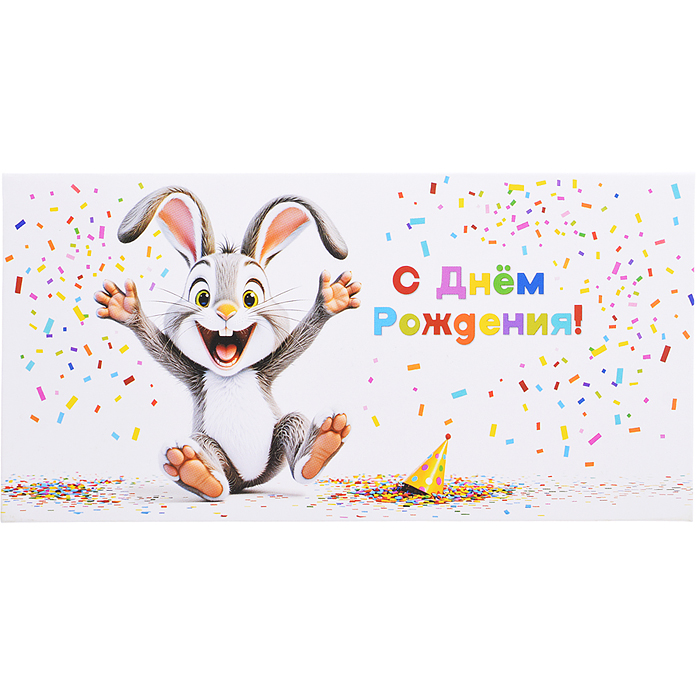 Конверт для денег на склейке "С Днем рождения!" (детский)