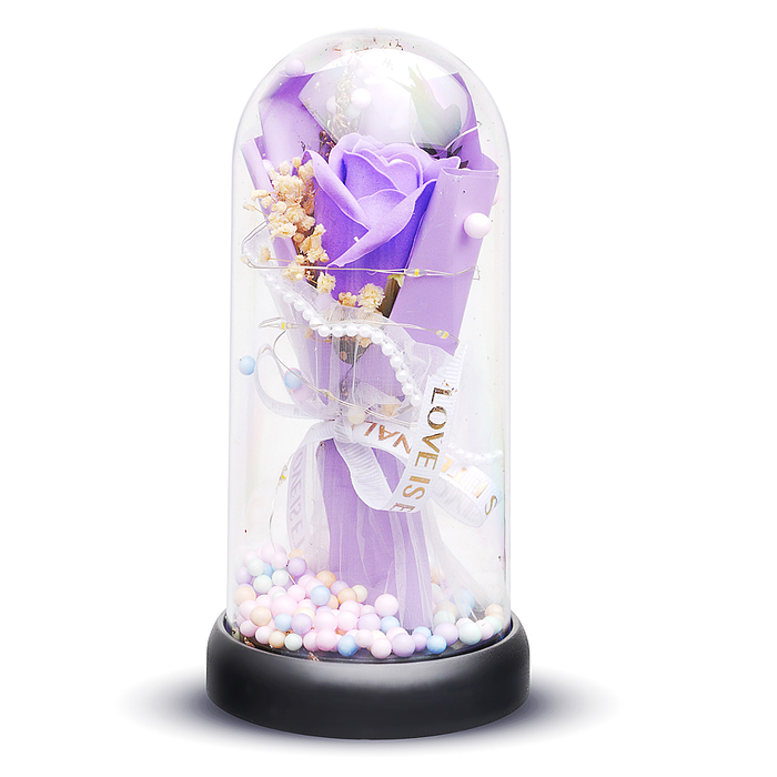 Светильник H02 "Необыкновенная роза" в коробке (сиреневый)