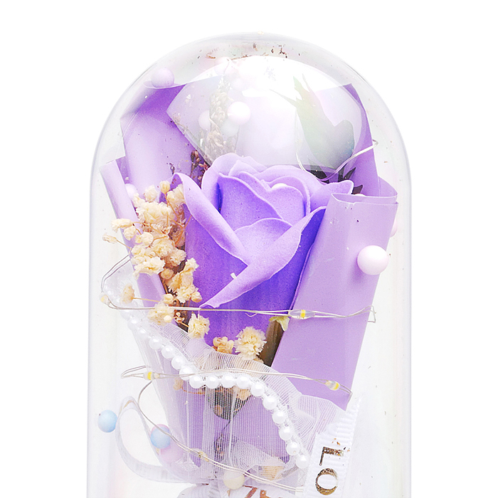 Светильник H02 "Необыкновенная роза" в коробке (сиреневый)