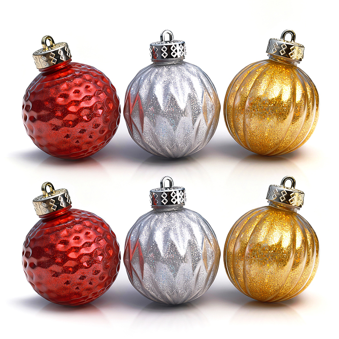 Набор новогодних украшений S2485 "Ёлочные фантазии" (6шт х 6см)