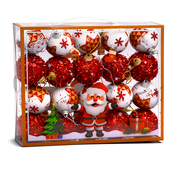 Набор новогодних украшений S2531 "Чудесный праздник" (20шт х 5см)