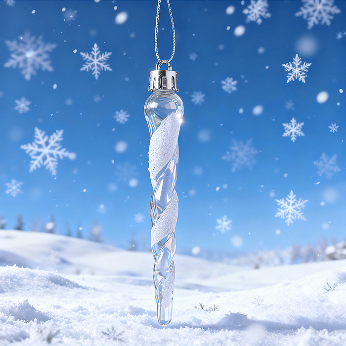 Фото к товару Новогоднее украшение S2653 "Сосульки" белые (6шт х 11см) Новогоднее украшение S2653 "Сосульки" белые (6шт х 11см)