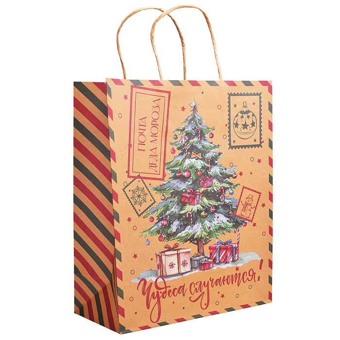 Пакет из крафт-бумаги для сувенирной продукции, с шириной основания 26 см, плотность бумаги 150 г/м Пакет из крафт-бумаги для сувенирной продукции, с шириной основания 26 см, плотность бумаги 150 г/м