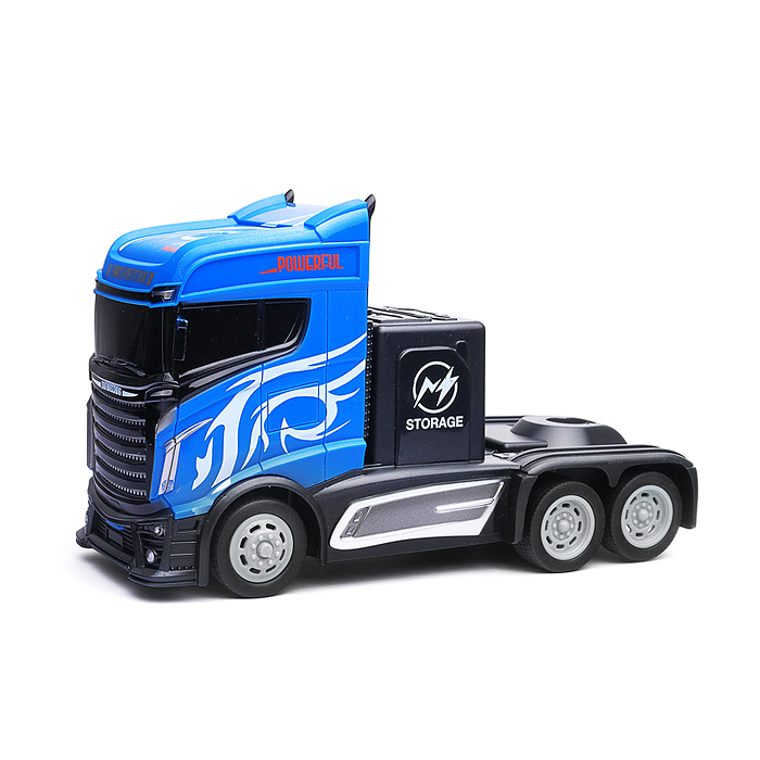 Машина GM1924 "Контейнеровоз" с дорожными знаками (синий) р/у, 27 MHz, в коробке