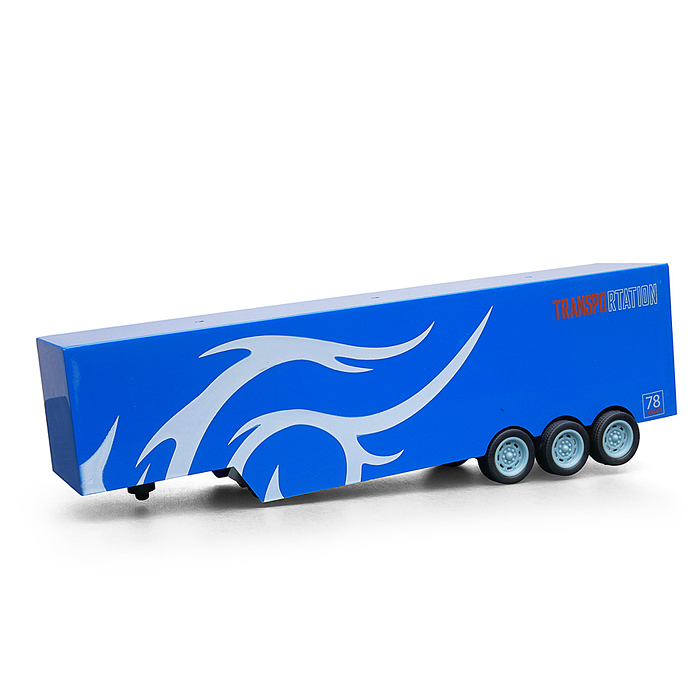 Машина GM1924 "Контейнеровоз" с дорожными знаками (синий) р/у, 27 MHz, в коробке