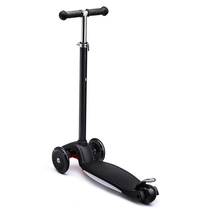 Самокат 3-х колесный ROCKET,колеса PU со светом, ABEC 7, черный