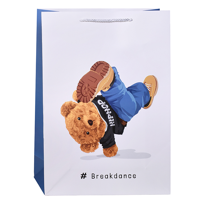 Пакет подарочный 00-7408 "Мишка спортсмен" 30*41.5*12см