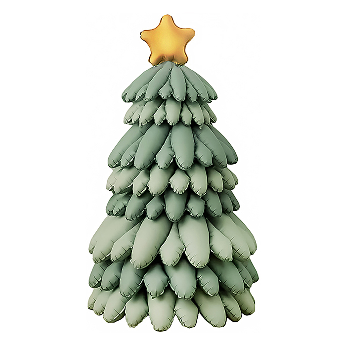 Шар 3D (51''/130 см) Фигура, Новогодняя елка, Зеленый, Сатин, 1 шт. в уп.