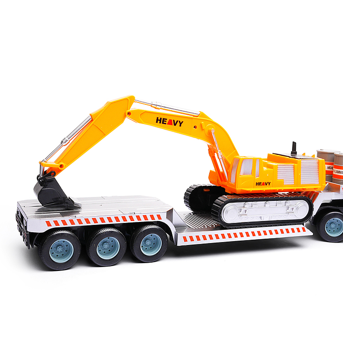 Фото к товару Машина GM1938 "Грузовик тягач с экскаватором" р/у, 27 MHz, в коробке Машина GM1938 "Грузовик тягач с экскаватором" р/у, 27 MHz, в коробке