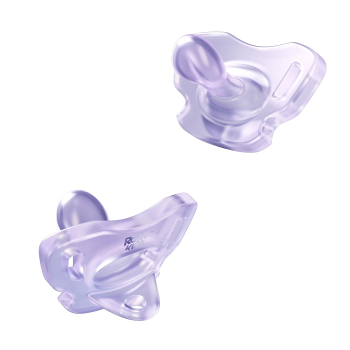 Соска-пустышка цельносиликоновая, лавандовая, в стерилизаторе, 2 шт, 0-6 мес