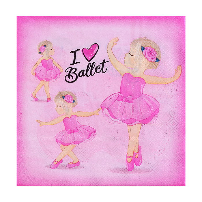 Набор посуды одноразовой 00-7486 "Балерина" салфетки (20 шт)