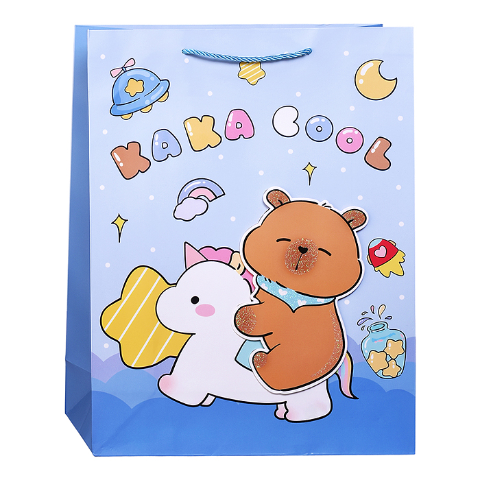 Пакет подарочный 00-7410 "Весёлые капибарки" 31*12*40см