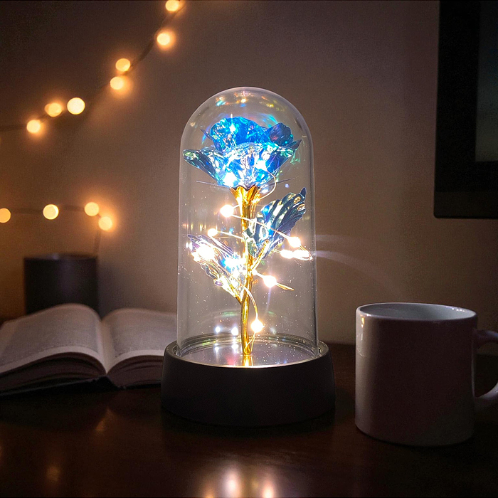 Светильник H06 "Волшебный цветок" в коробке (синий)