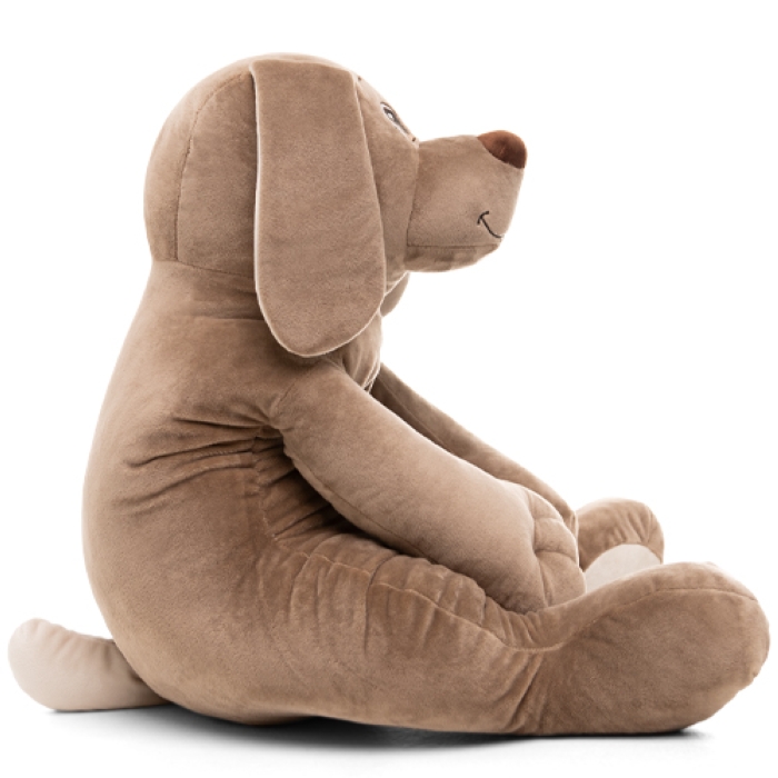 Собака Чарли, 70см (сидя 35 см), бежево-серый