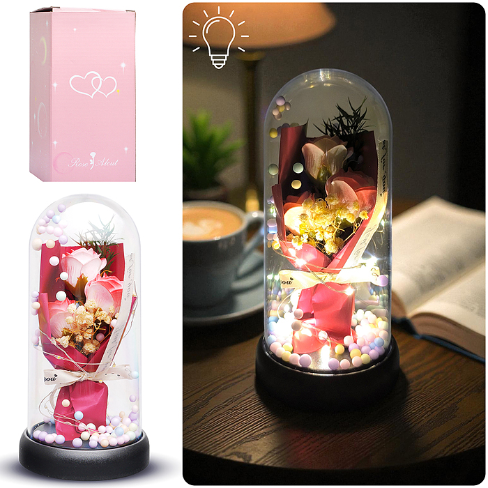 Светильник H01 "Букет роз" в коробке (красный)