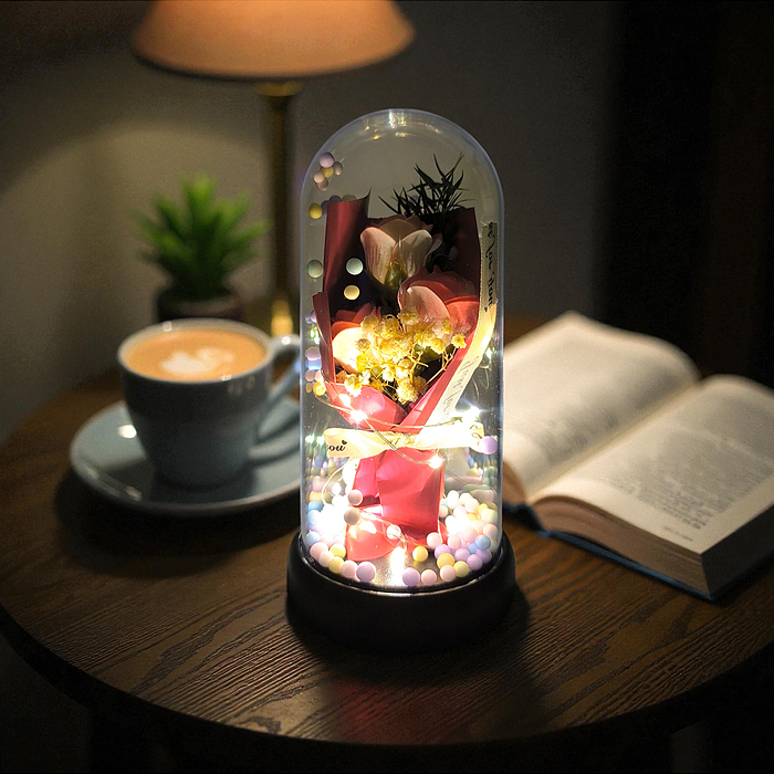 Светильник H01 "Букет роз" в коробке (красный)