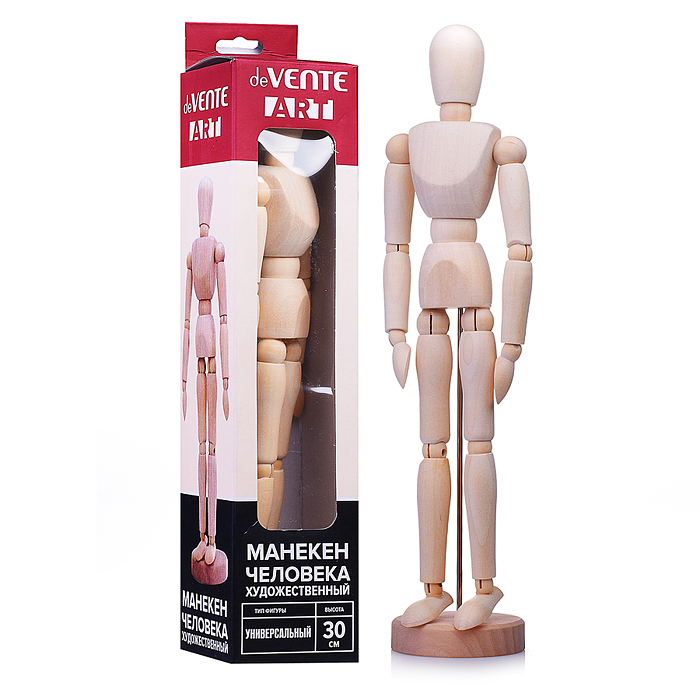 Манекен человека художественный "ART" высота 30,48 см, натуральное дерево, тип - универсальный