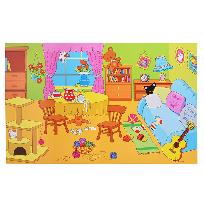 Объемные многоразовые наклейки. Котята