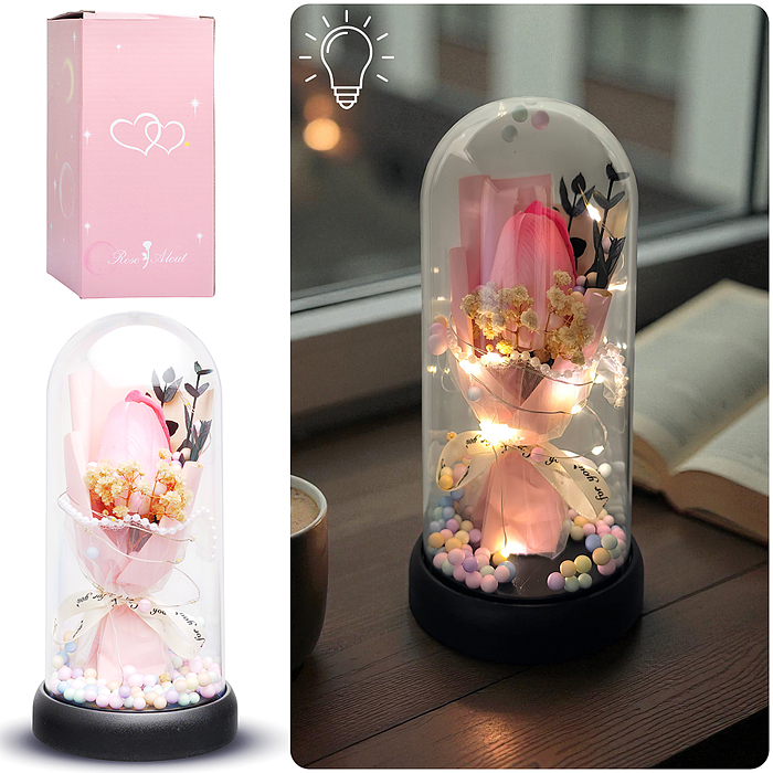 Светильник H04 "Тюльпан" в коробке (розовый)