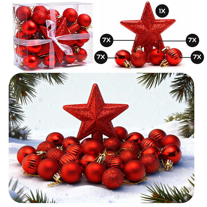 Набор новогодних украшений S2483 "Яркие впечатления" Набор новогодних украшений S2483 "Яркие впечатления"