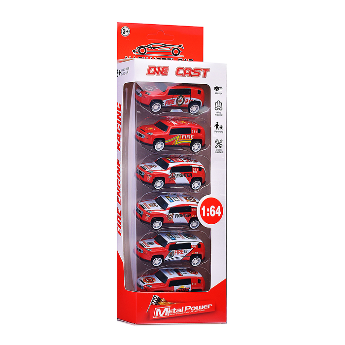 Набор машин 2025-2 "Пожарные гонки" в коробке