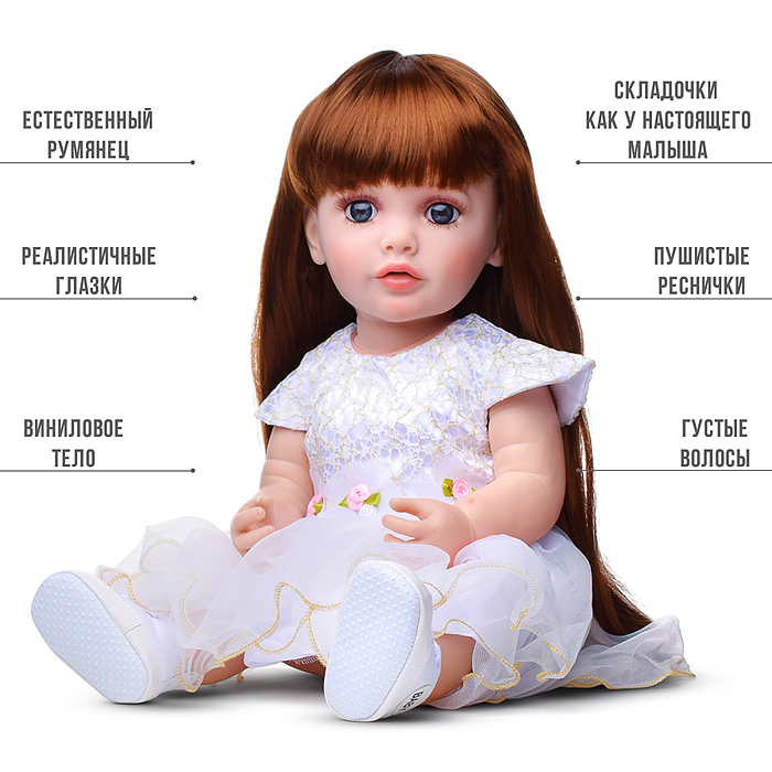 Кукла ADJX88-63 "Вика" с аксессуарами, со звуком, в коробке