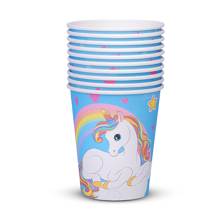Набор посуды одноразовой 00-7461 "Сказочный единорог" стаканы 10шт.