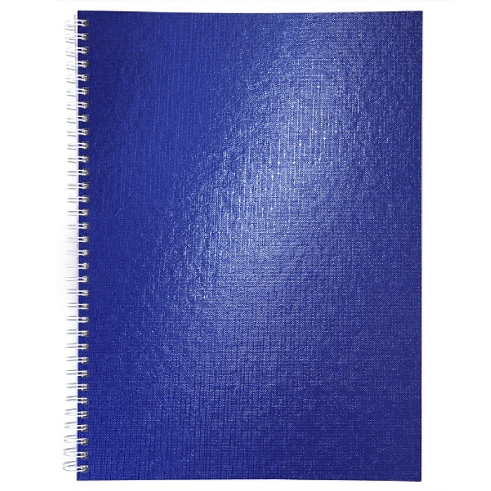 Тетрадь 96л. А4 клетка "Metallic" на гребне обложка бумвинил синяя